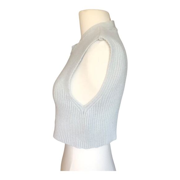 Free People NWT Naiome Trendy Neutral Cropped Rib Micro Vest Truthsyer (Gray) XS - Picture 2 of 15